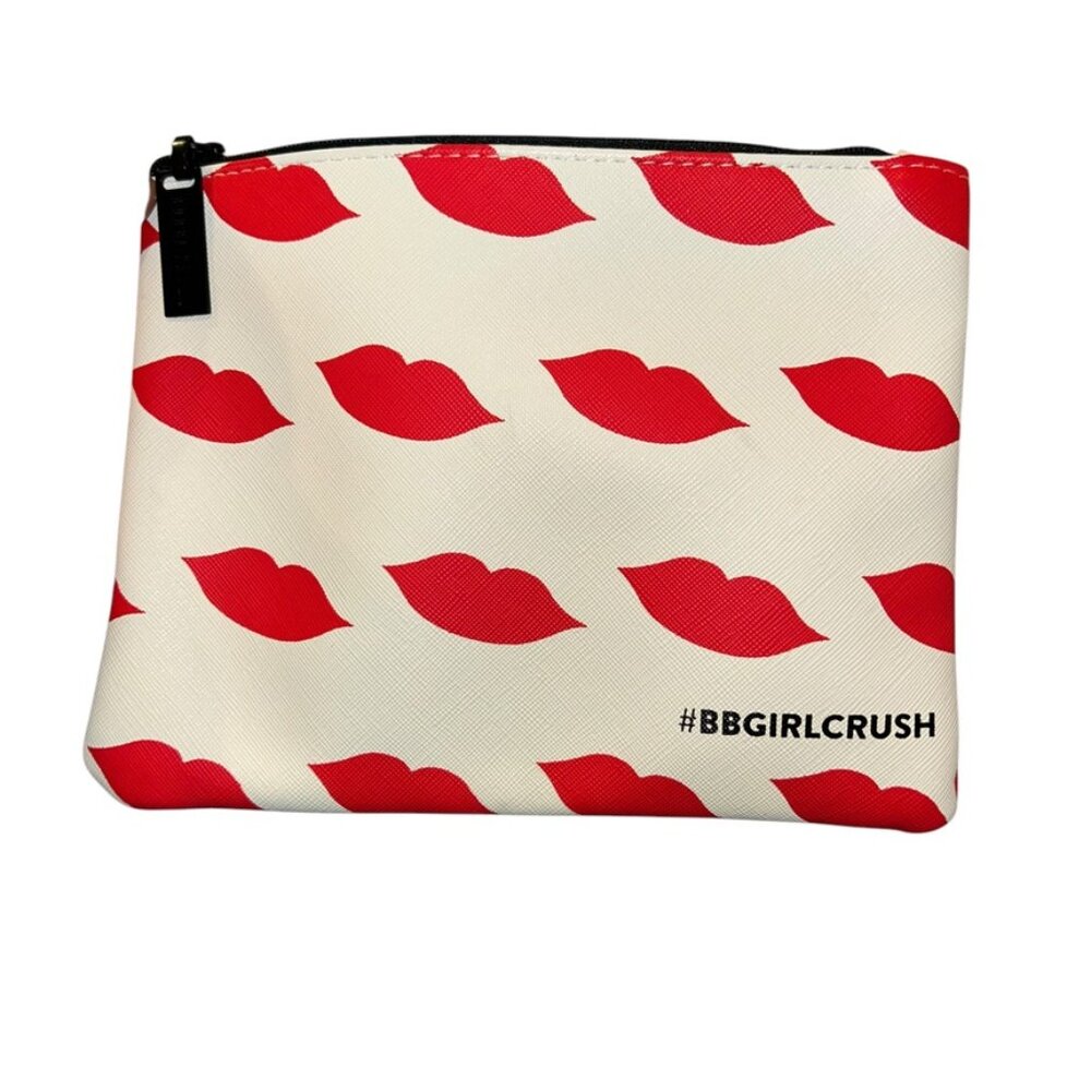 bobbi brown bbgirlcrush red lips print makeup zip pouch makeup bag